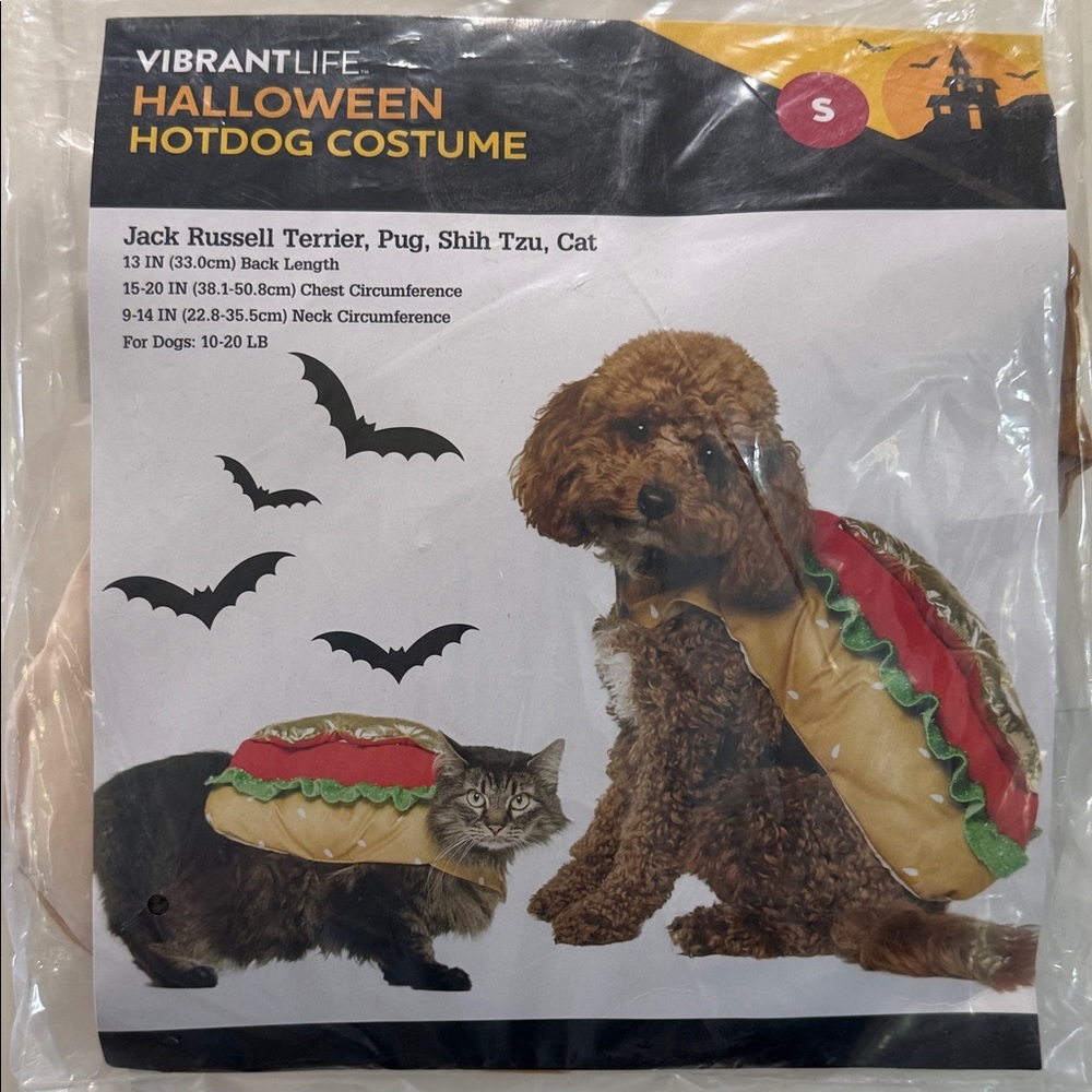 Vibrant Life Halloween Hotdog Costume for Pets - Tan and Red
